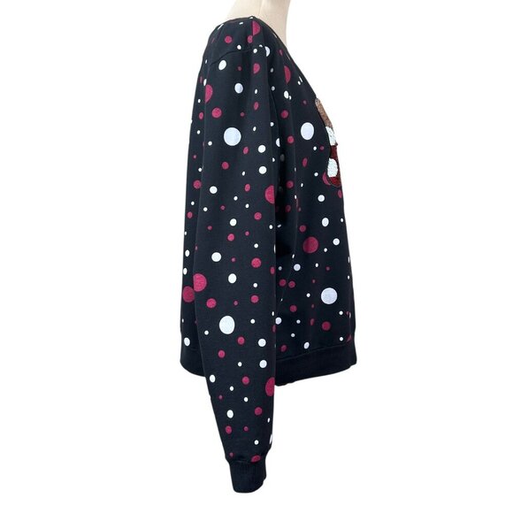 Disney Parks Black Pink Flip Sequin Minnie Bow Sweatshirt Size XXL - Picture 3 of 8